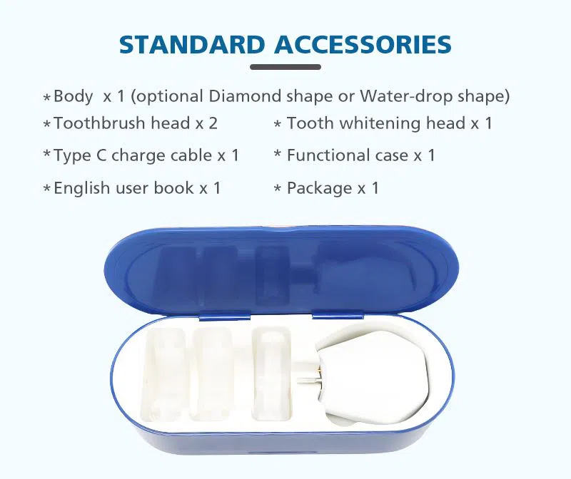 2022 New Blue Light Teeth Whitening Ultrasonic U Shaped Electric Toothbrush